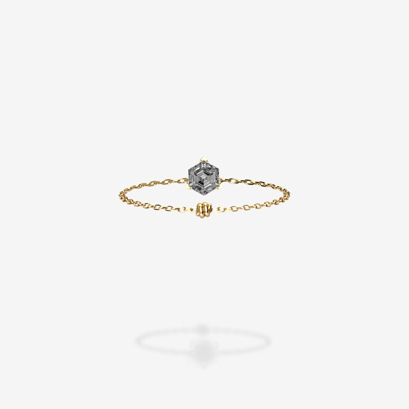 18K Yellow Gold-Hexagon