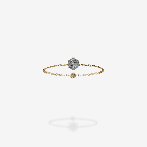 18K Yellow Gold-Hexagon