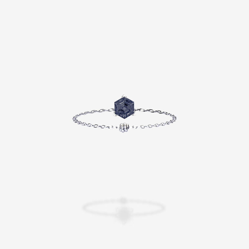 18K White Gold-Hexagon
