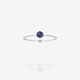 18K White Gold-Hexagon