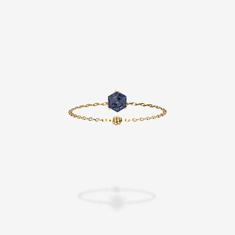 18K Yellow Gold-Hexagon