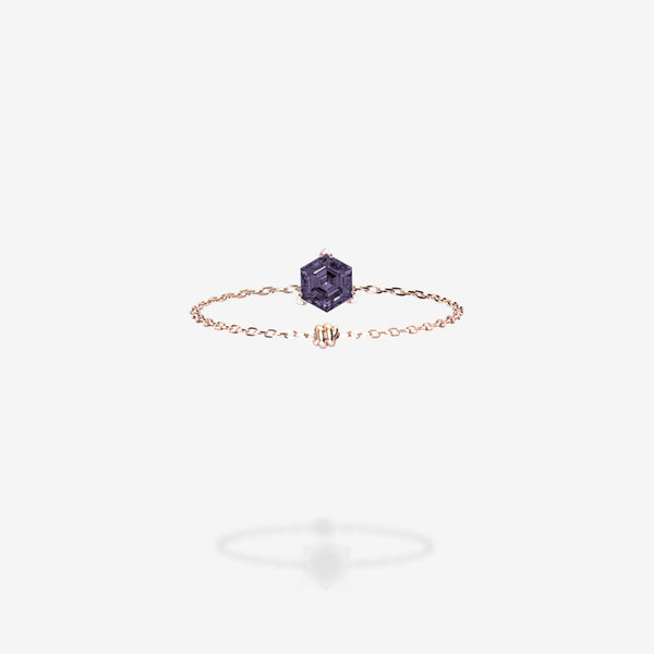 18K Rose Gold-Hexagon