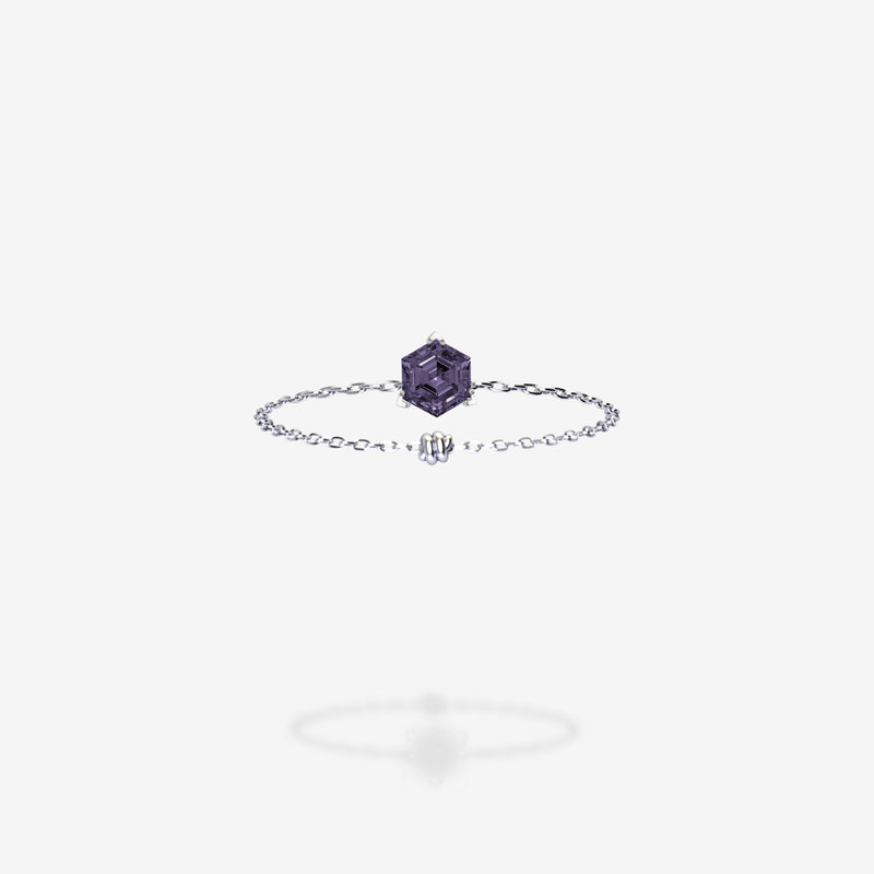 18K White Gold-Hexagon