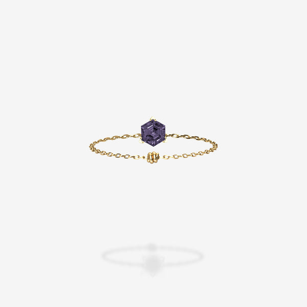 18K Yellow Gold-Hexagon