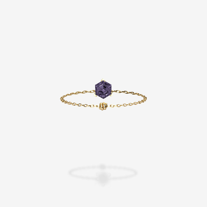 18K Yellow Gold-Hexagon