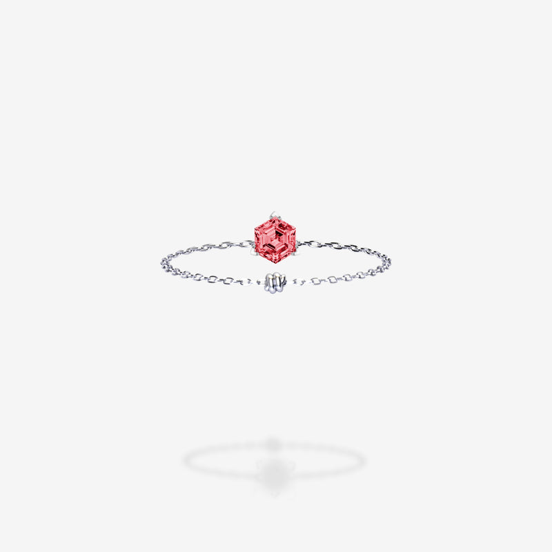 18K White Gold-Hexagon