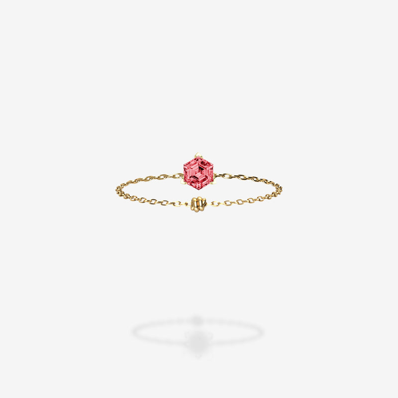 18K Yellow Gold-Hexagon