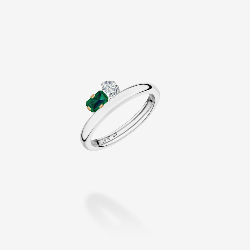 Platinum & 18K Yellow Gold-Diamond & Emerald