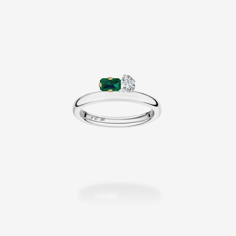 Platinum & 18K Yellow Gold-Diamond & Emerald