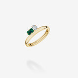 18K Yellow Gold-Diamond & Emerald