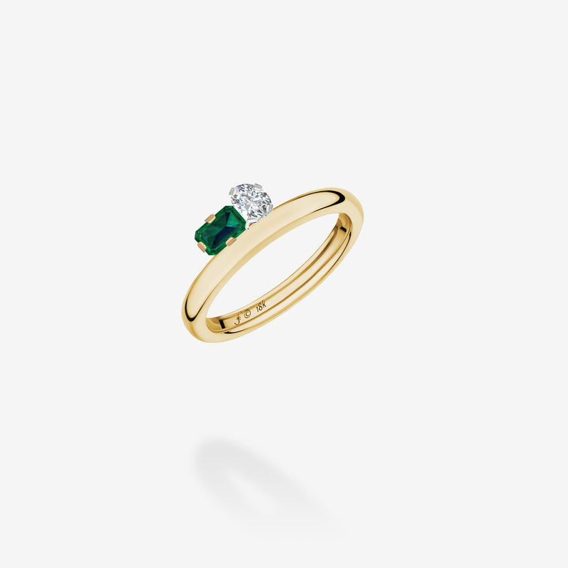 18K Yellow Gold & Platinum-Diamond & Emerald