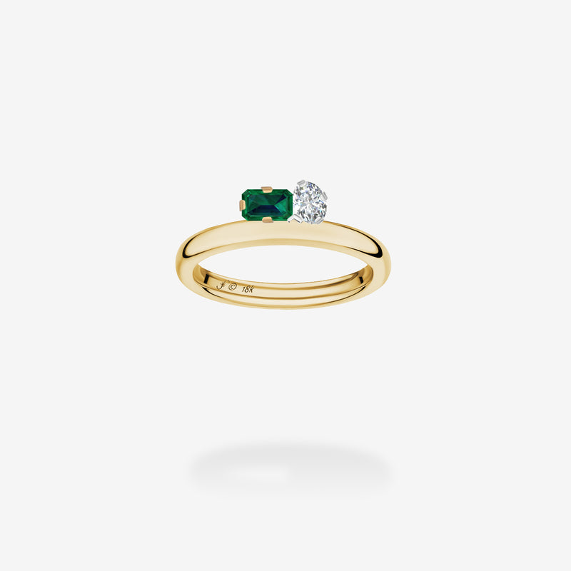 18K Yellow Gold & Platinum-Diamond & Emerald