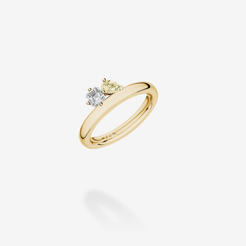 18K Yellow Gold-White & Canary Diamonds