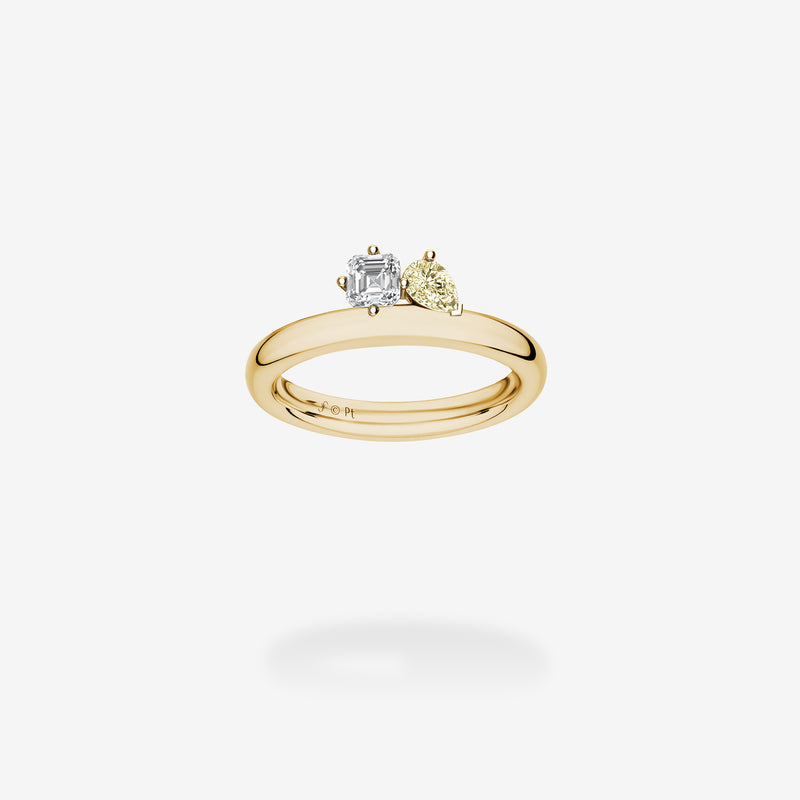 18K Yellow Gold-White & Canary Diamonds