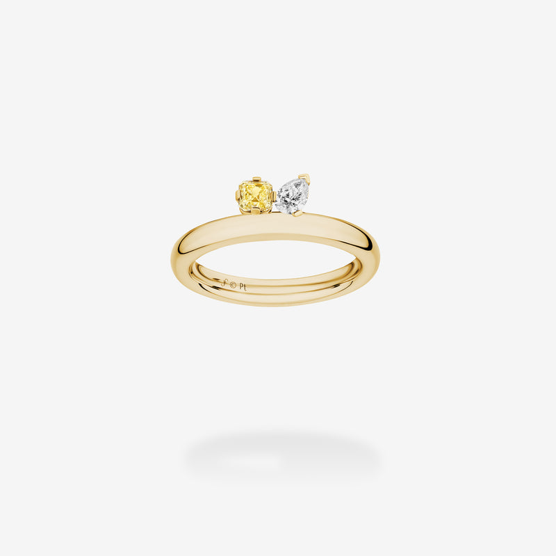 18K Yellow Gold-White & Canary Diamonds