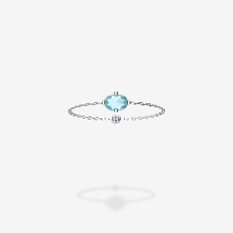 18K White Gold-Oval