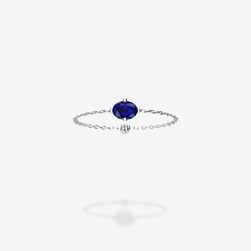 18K White Gold-Oval