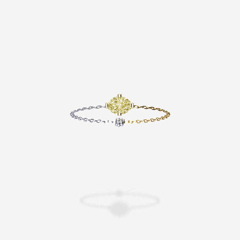 18K White Gold & Yellow Gold-Oval