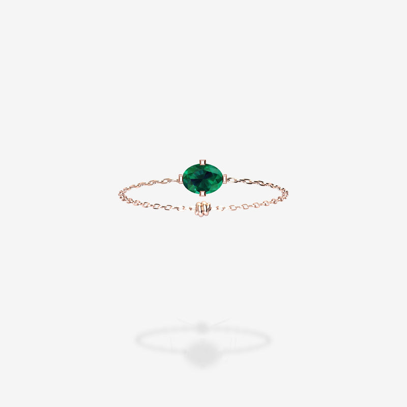 18K Rose Gold-Oval