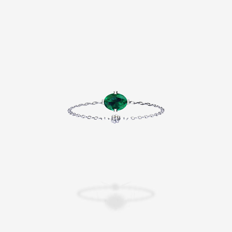 18K White Gold-Oval