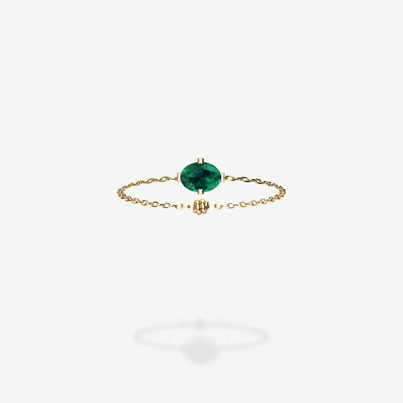 18K Yellow Gold-Oval