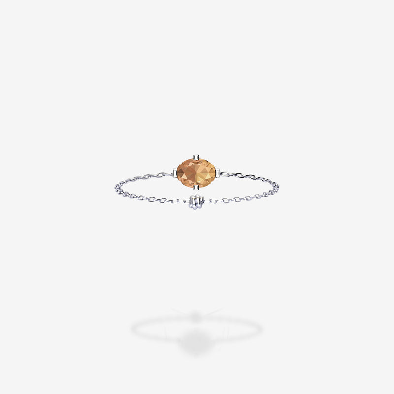 18K White Gold-Oval