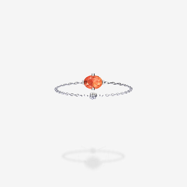 18K White Gold-Oval