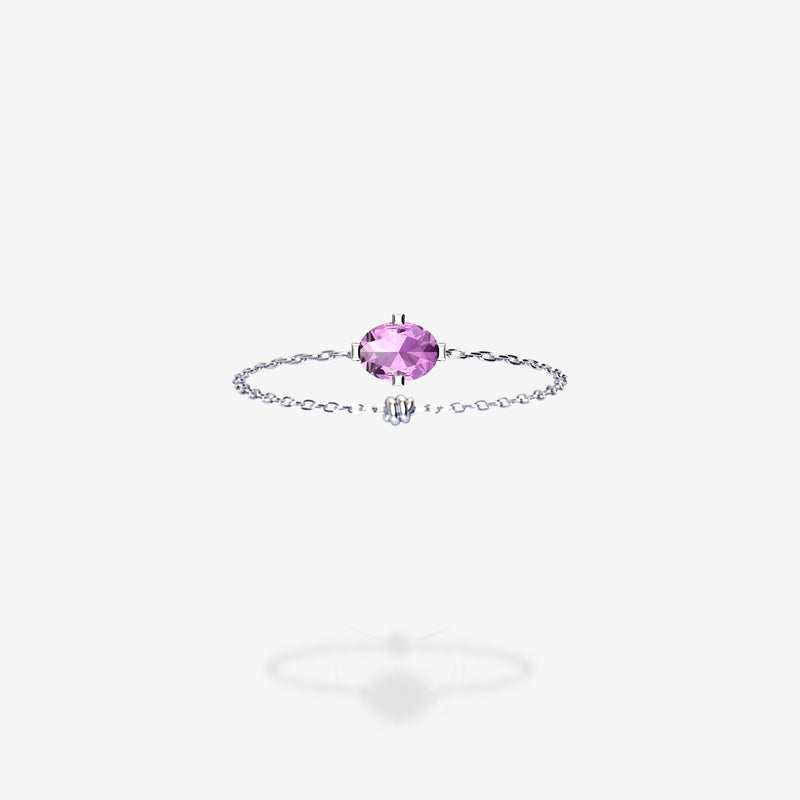 18K White Gold-Oval