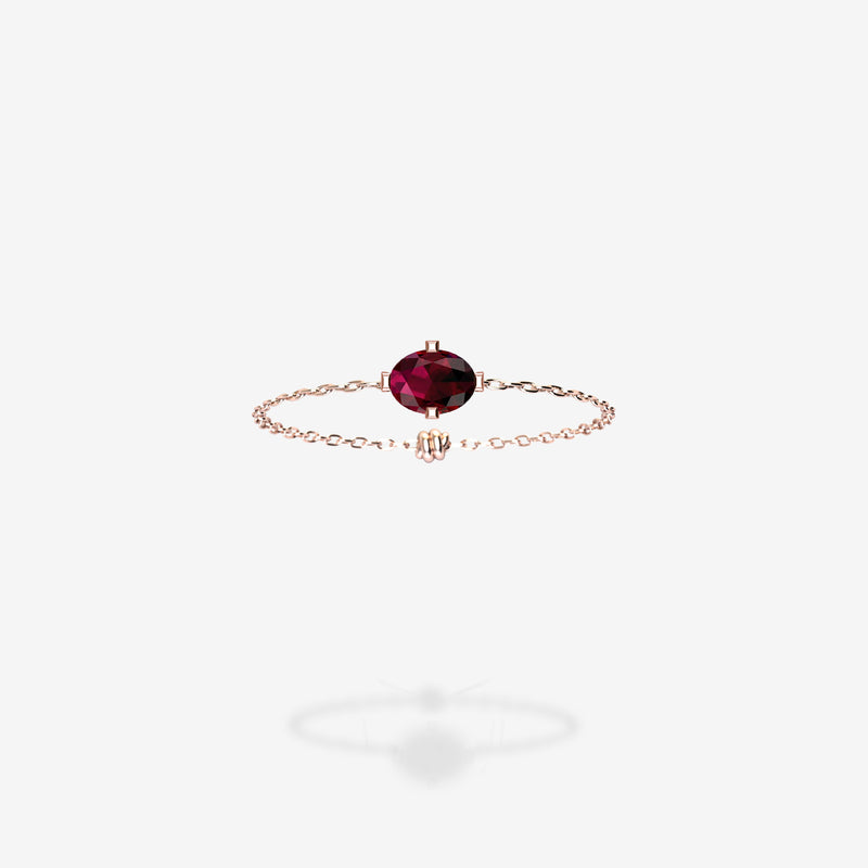 18K Rose Gold-Oval