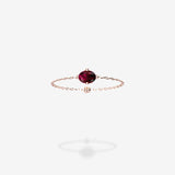 18K Rose Gold-Oval