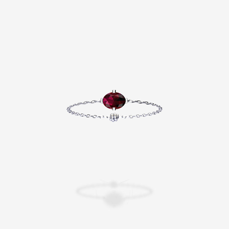 18K White Gold-Oval