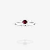 18K White Gold-Oval