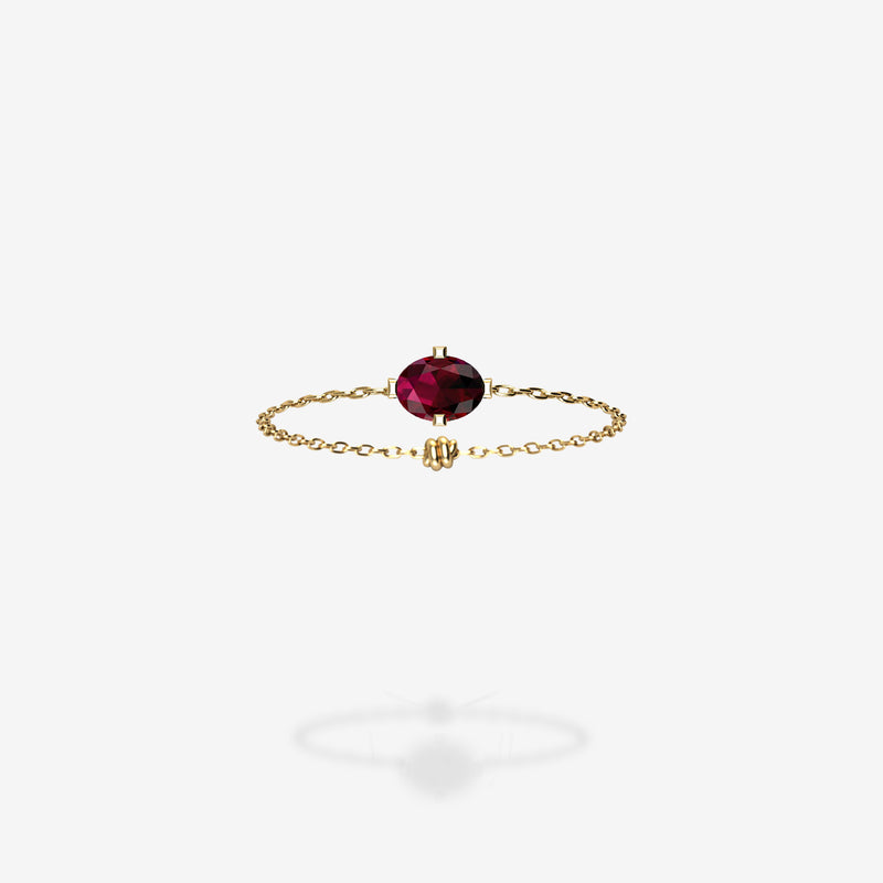 18K Yellow Gold-Oval