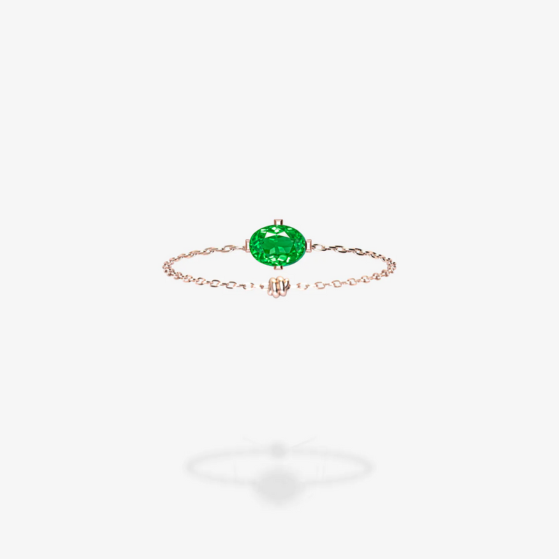 18K Rose Gold-Oval