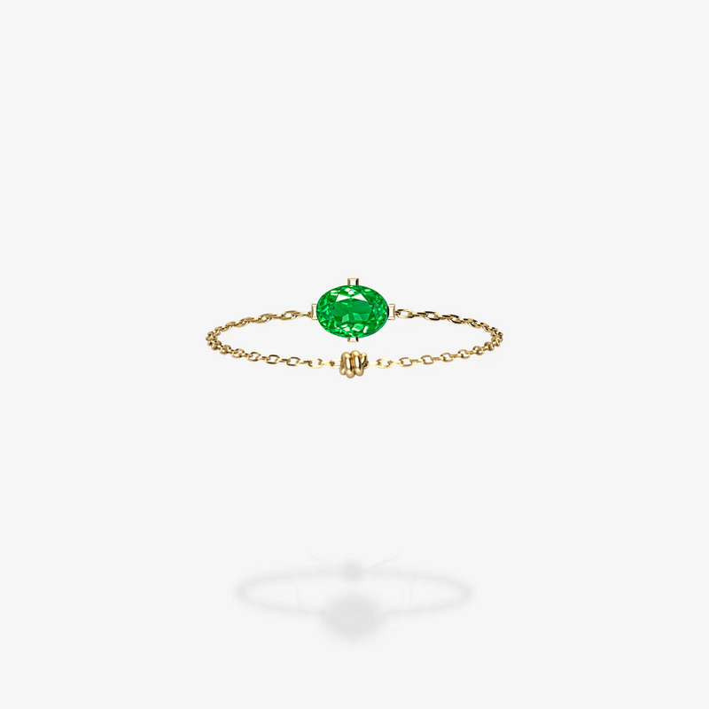 18K Yellow Gold-Oval