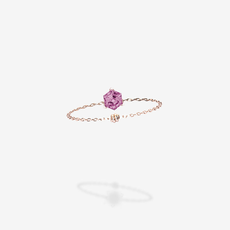 18K Rose Gold-Hexagon