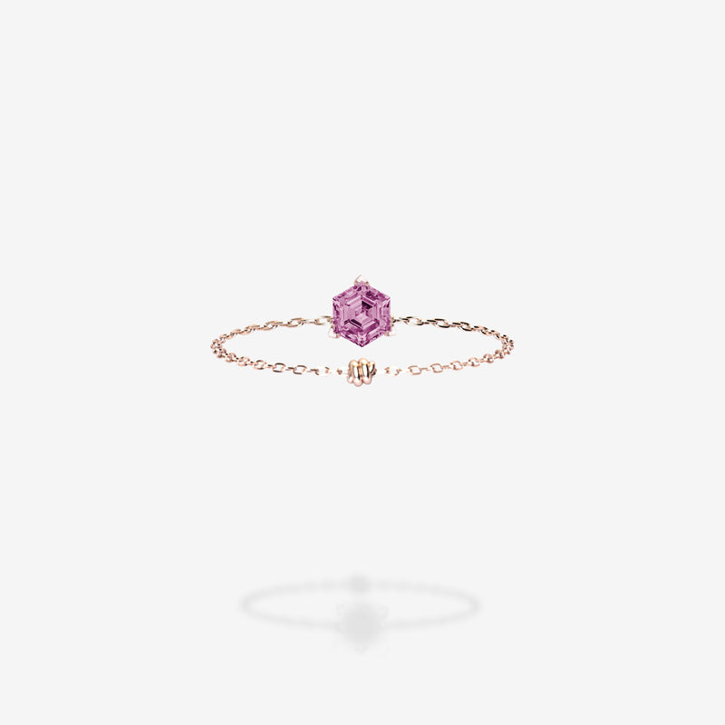 18K Rose Gold-Hexagon
