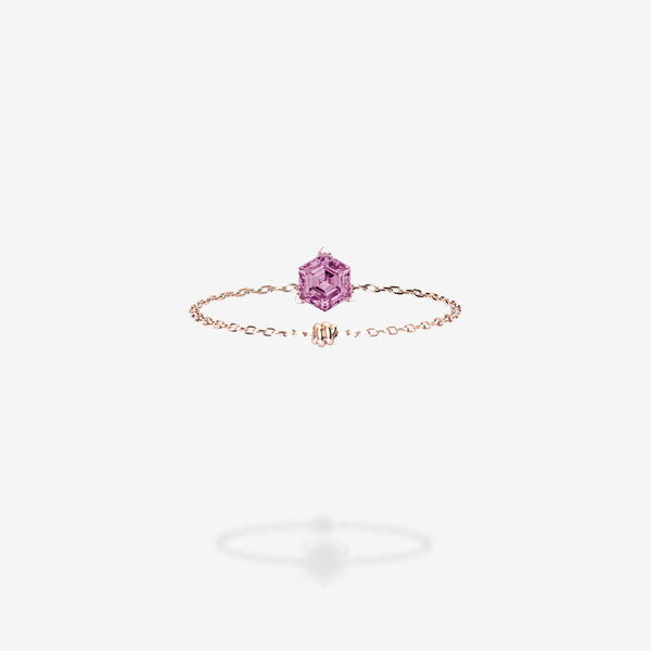 18K Rose Gold-Hexagon
