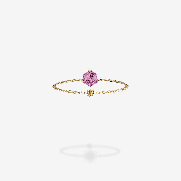 18K Yellow Gold-Hexagon