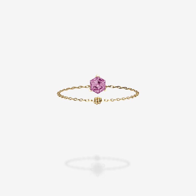 18K Yellow Gold-Hexagon