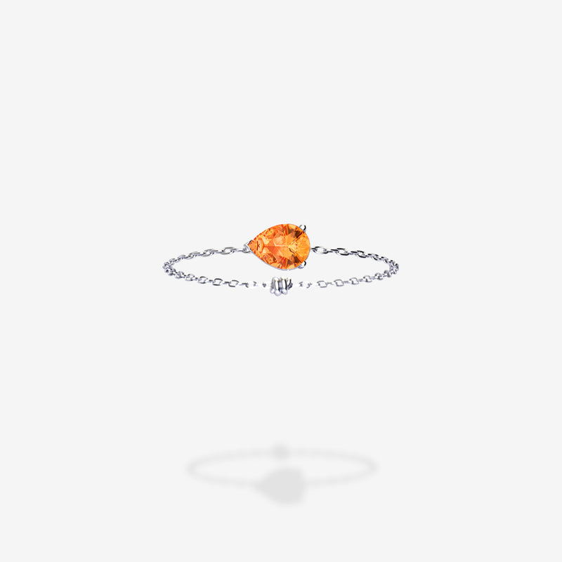 18K White Gold-Pear