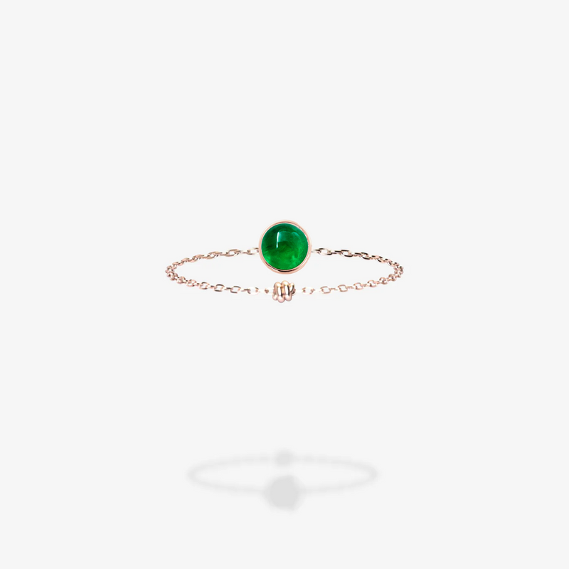 18K Rose Gold-Emerald
