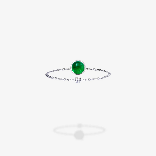 18K White Gold-Emerald