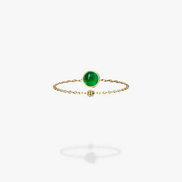 18K Yellow Gold-Emerald