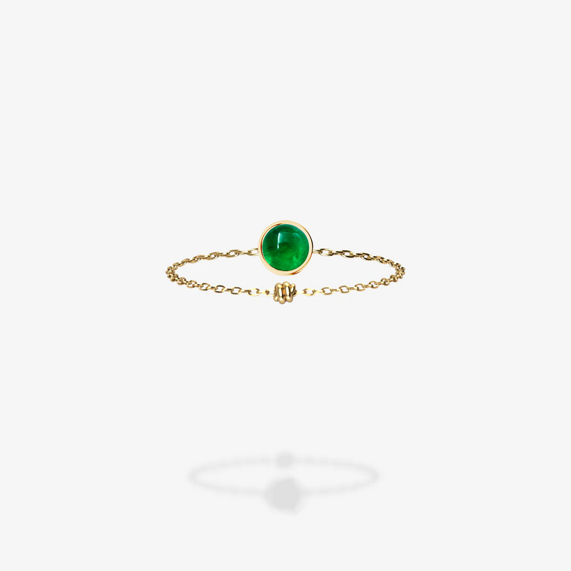 18K Yellow Gold-Emerald