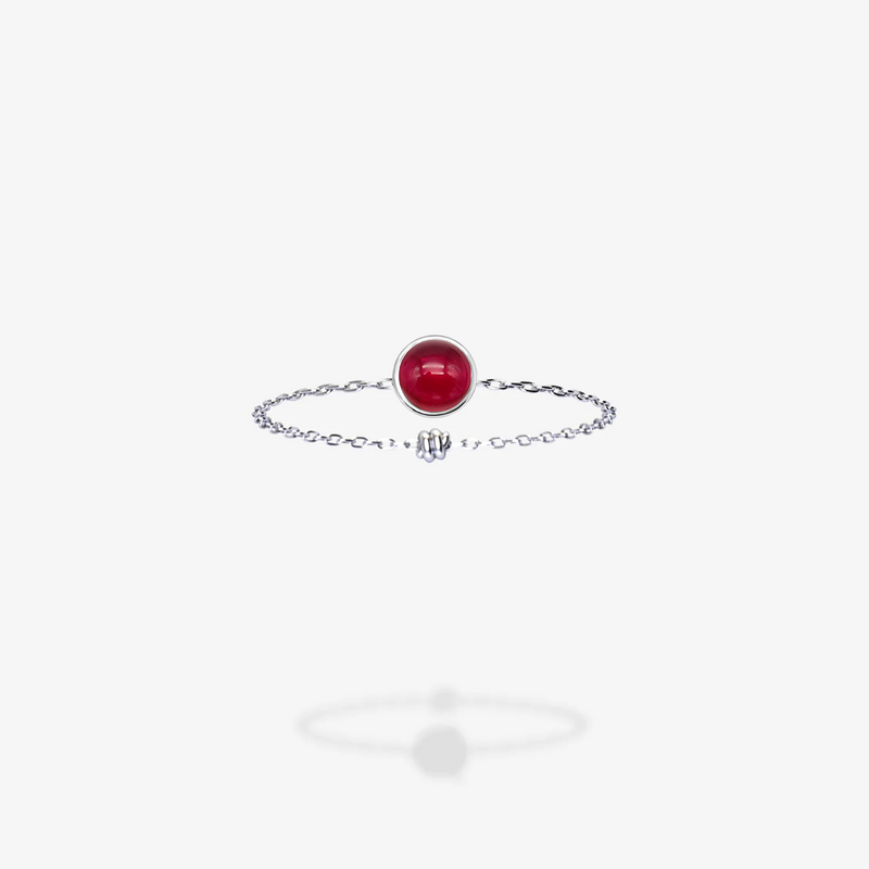18K White Gold-Ruby