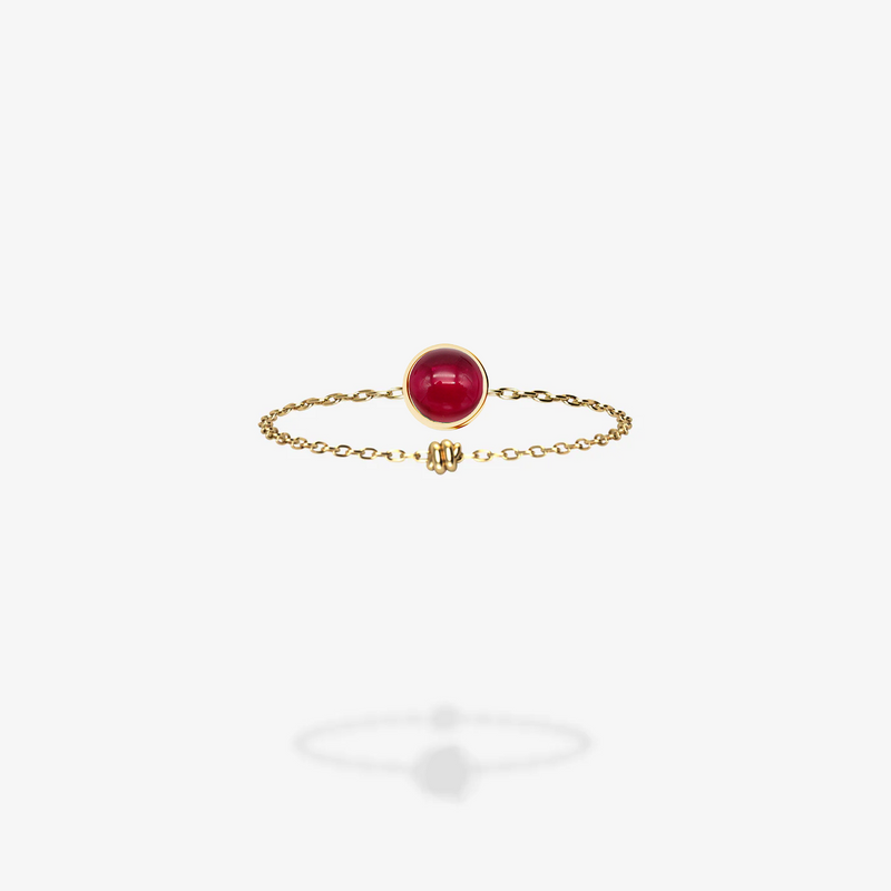 18K Yellow Gold-Ruby