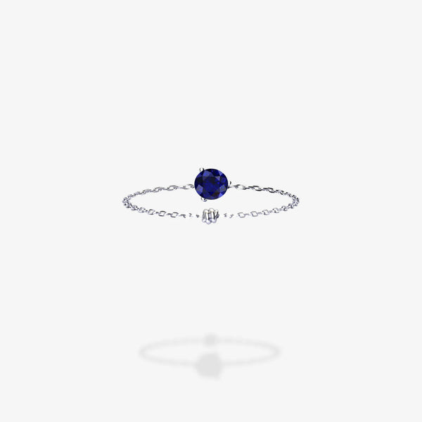 Cattina Ring - Round Blue Sapphire (STOCK US)