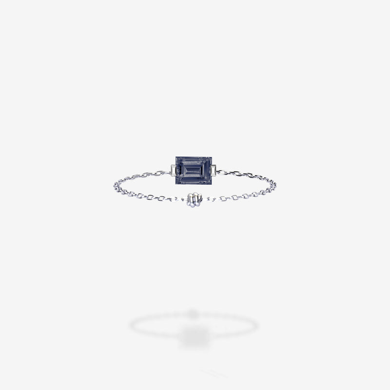 18K White Gold-Rectangle
