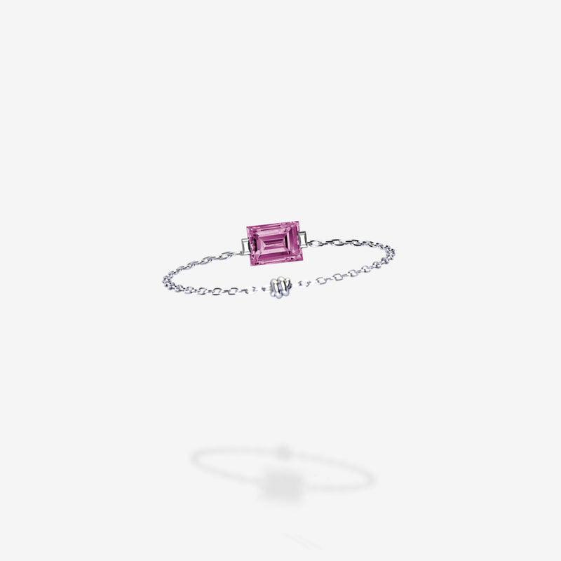 18K White Gold-Rectangle